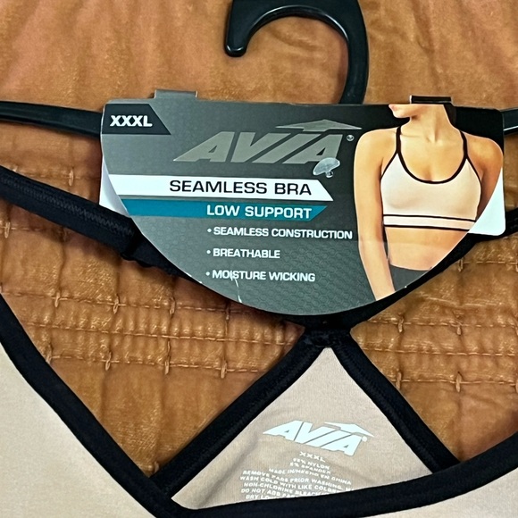 Avia Women's Light Support Sports Bra - Pink and Black - Picture 2 of 7